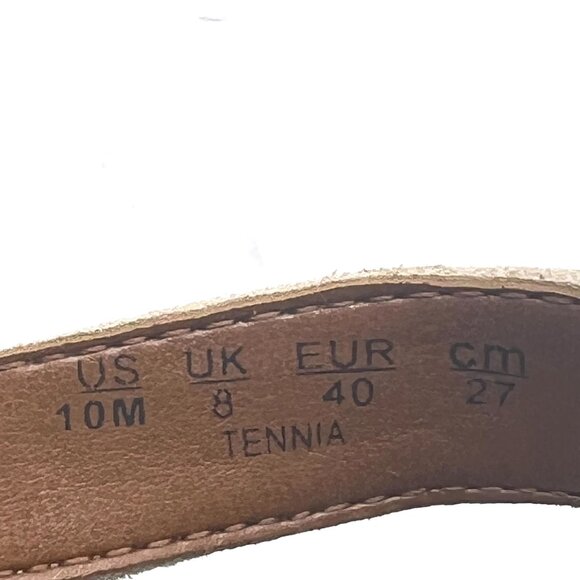 Franco Sarto 10M Tennia Beige Suede Leather Platform Espadrilles Sandals‎ Shoes - Picture 14 of 15